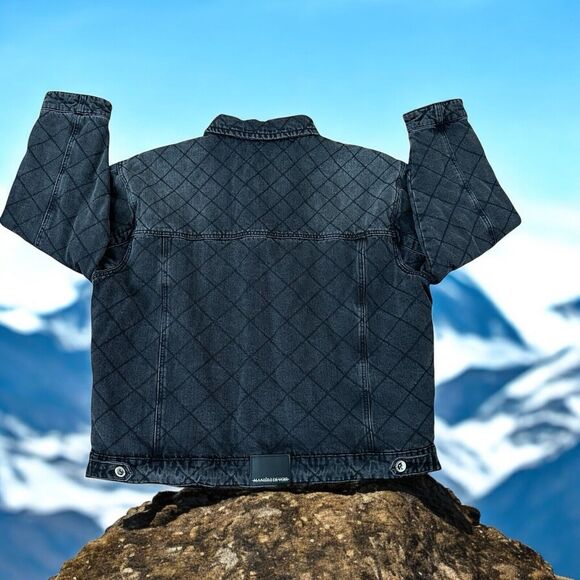 Maniere De Voir Women’s Black Diamond Pattern Button Front Jacket Size M/L - Picture 2 of 9